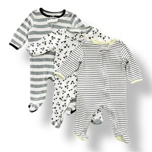 Cat & Jack | Bundle of Patterned Footie Sleepers (0-3 mos)